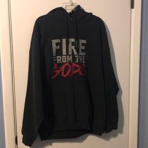2XL Black “Fire From The Gods” band hoodie